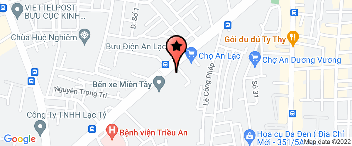 Bản đồ đến ABC Bến Xe Miền Tây